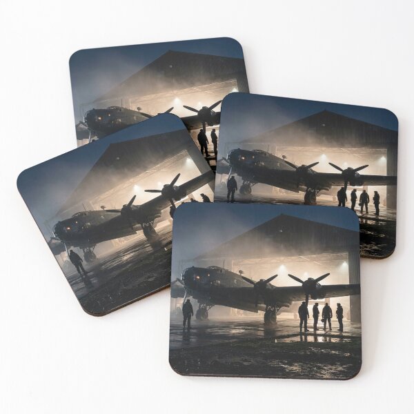 Item preview, Halifax Bomber Hangar Illustration designed and sold by Airpower Art.