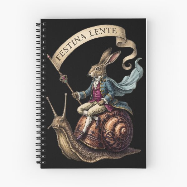 Item preview, Festina Lente Rabbit Riding a Snail Vintage Art designed and sold by Bhaskar Digital Art.