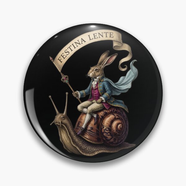 Item preview, Festina Lente Rabbit Riding a Snail Vintage Art designed and sold by Bhaskar Digital Art.