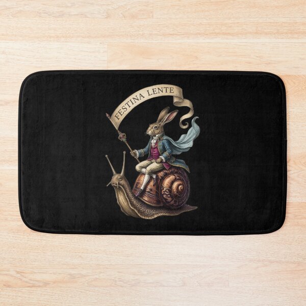 Item preview, Festina Lente Rabbit Riding a Snail Vintage Art designed and sold by Bhaskar Digital Art.