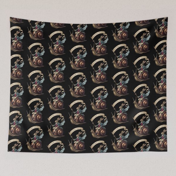 Item preview, Festina Lente Rabbit Riding a Snail Vintage Art designed and sold by Bhaskar Digital Art.