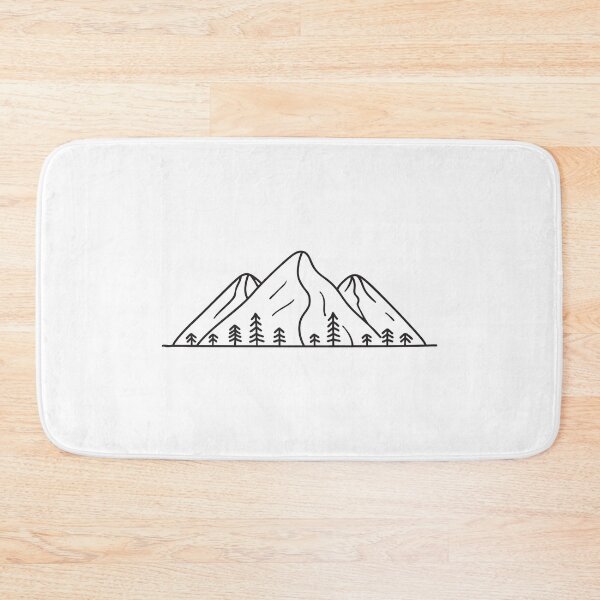 Item preview, Doodle illustration of a large mountain range with pine trees designed and sold by rasagamastore.