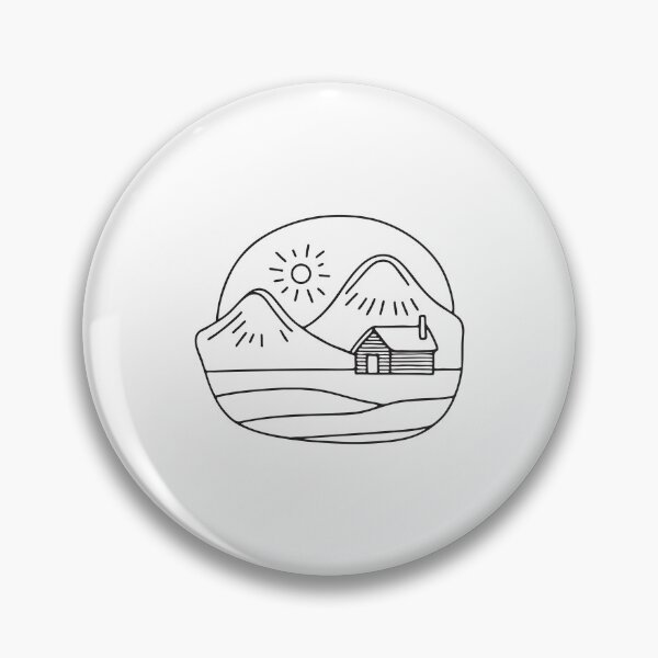 Item preview, Doodle illustration of a snowy landscape with a small cabin designed and sold by rasagamastore.