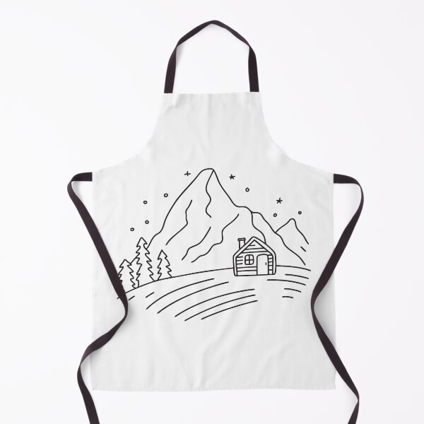 Item preview, Doodle illustration of a wide snowy land with a small cabin designed and sold by rasagamastore.
