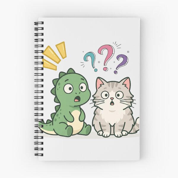 Item preview, Cute Baby Dinosaur and Curious Cat Funny designed and sold by naragon4289.