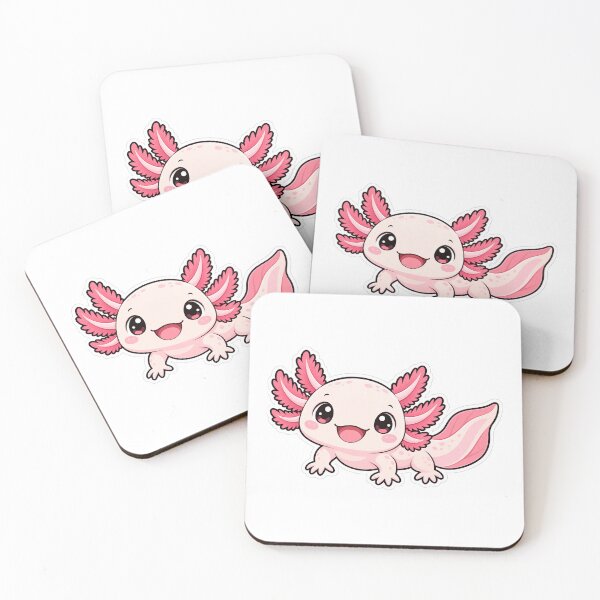 Item preview, Cute Kawaii Axolotl Sticker – Pink Smiling Axolotl designed and sold by akash72.