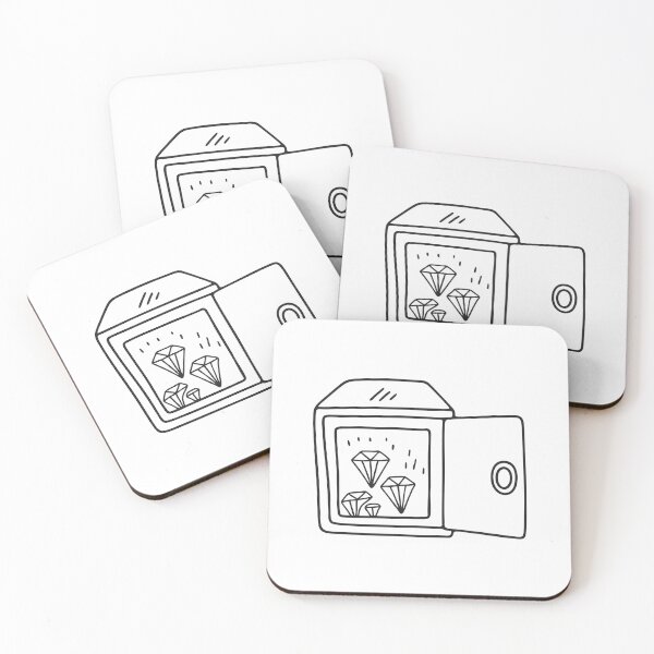 Item preview, Doodle illustration of a secure vault holding diamond cases designed and sold by rasagamastore.