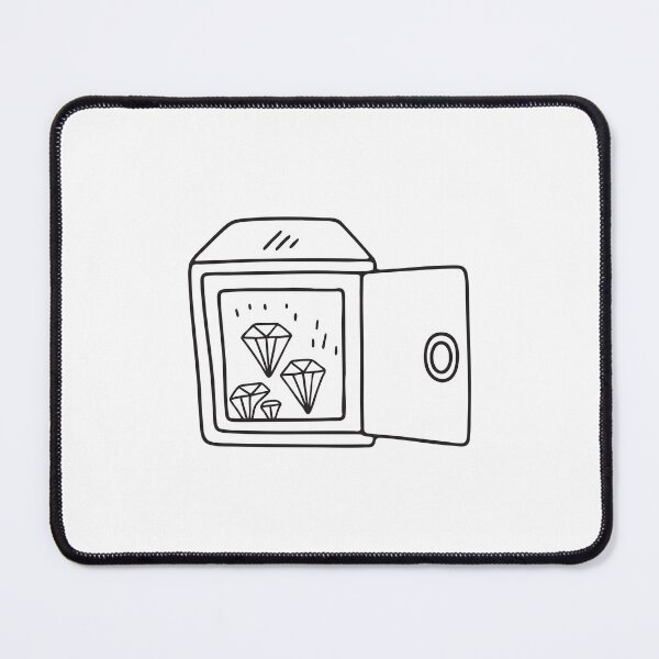 Item preview, Doodle illustration of a secure vault holding diamond cases designed and sold by rasagamastore.