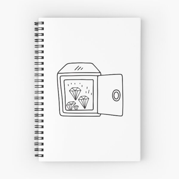 Item preview, Doodle illustration of a secure vault holding diamond cases designed and sold by rasagamastore.
