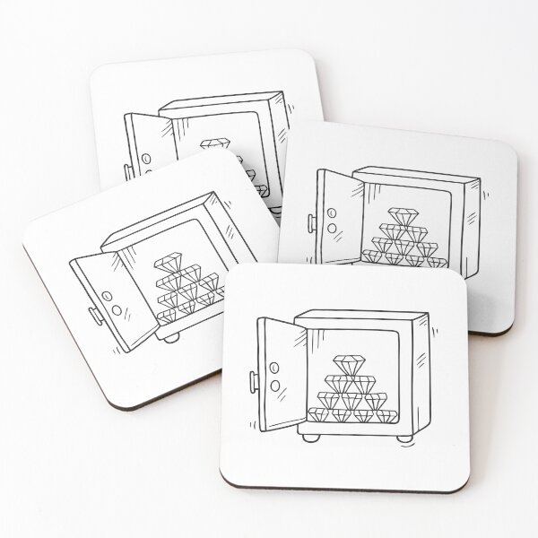 Item preview, Doodle illustration of a vault filled with diamond cases designed and sold by rasagamastore.
