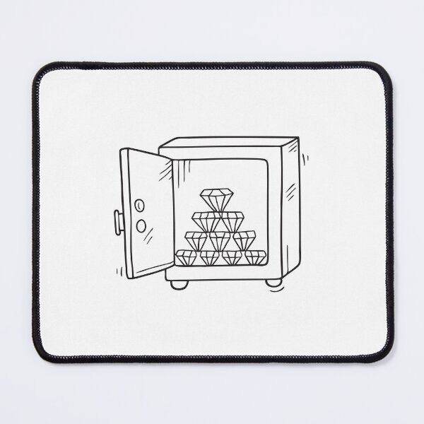Item preview, Doodle illustration of a vault filled with diamond cases designed and sold by rasagamastore.