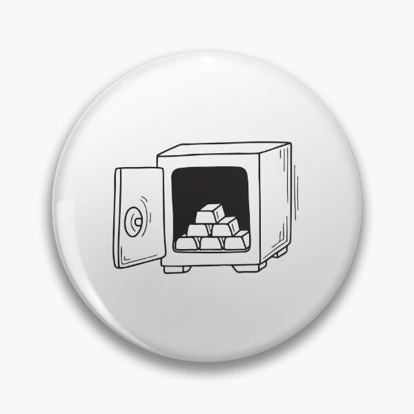 Item preview, Doodle illustration of a vault containing gold bars designed and sold by rasagamastore.