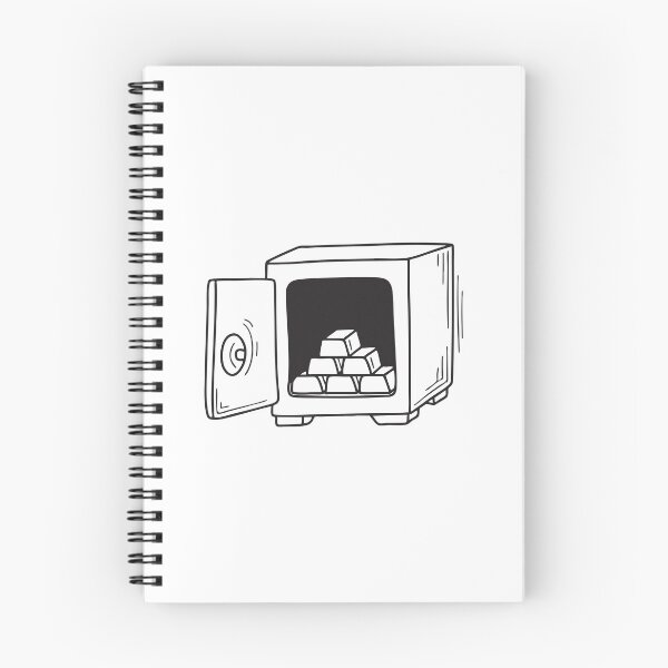Item preview, Doodle illustration of a vault containing gold bars designed and sold by rasagamastore.