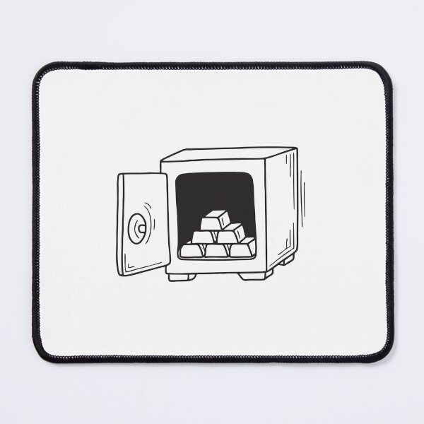 Item preview, Doodle illustration of a vault containing gold bars designed and sold by rasagamastore.