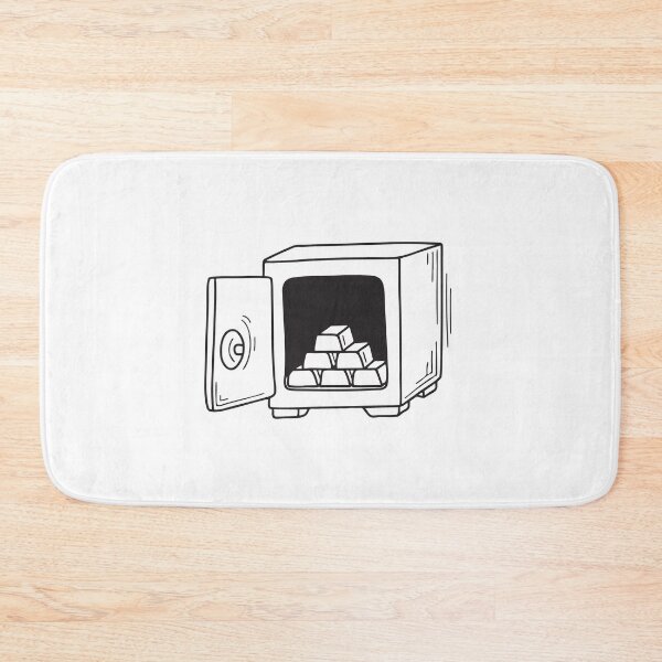 Item preview, Doodle illustration of a vault containing gold bars designed and sold by rasagamastore.