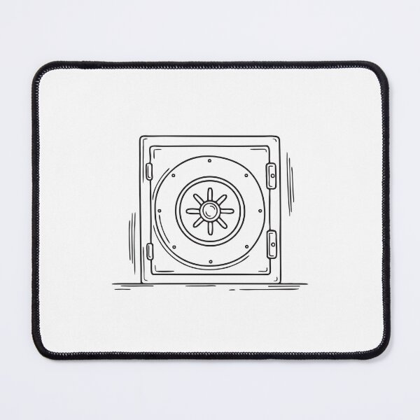 Item preview, Doodle illustration of a vault door with a large wheel handle designed and sold by rasagamastore.