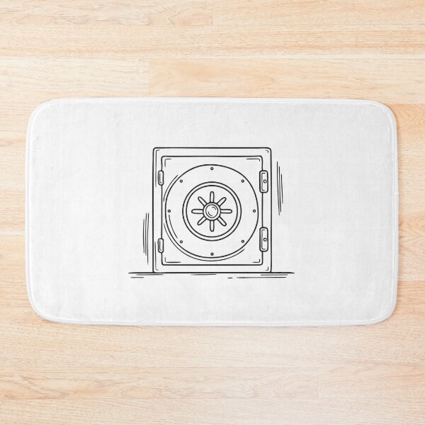 Item preview, Doodle illustration of a vault door with a large wheel handle designed and sold by rasagamastore.