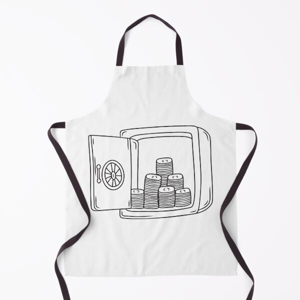 Item preview, Doodle illustration of a vault filled with stacks of cash designed and sold by rasagamastore.