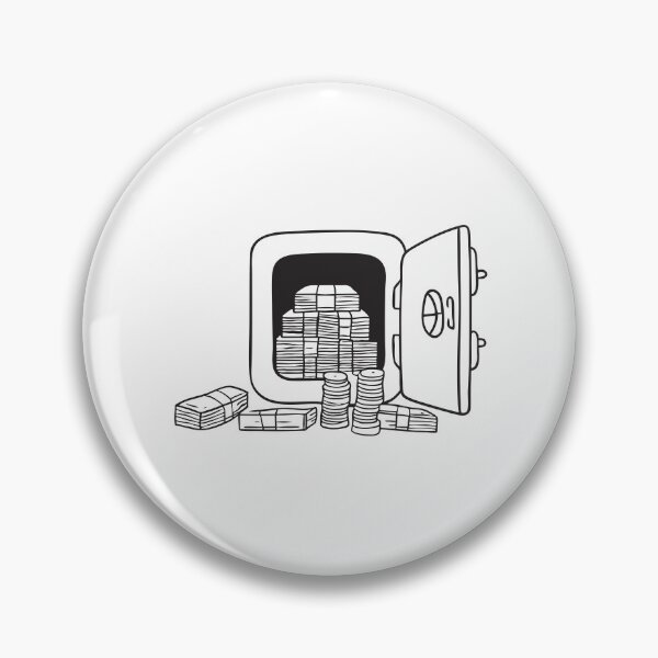 Item preview, Doodle illustration of a secure vault packed with stacks of cash designed and sold by rasagamastore.