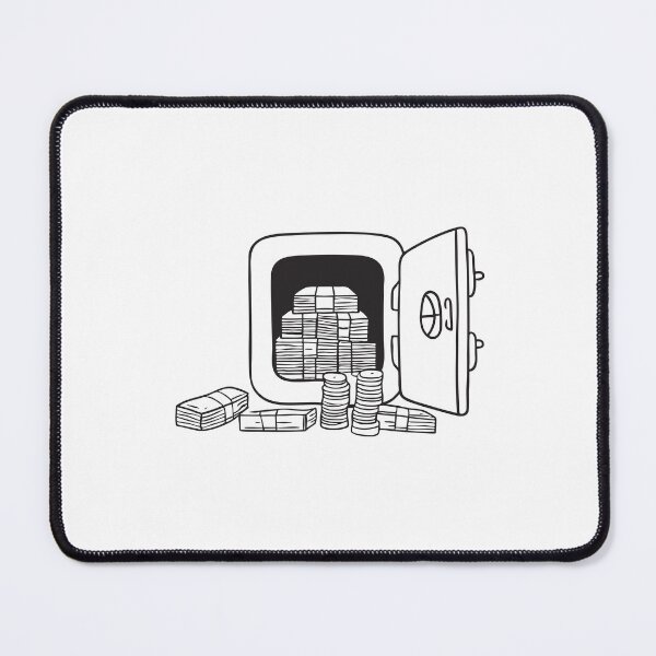 Item preview, Doodle illustration of a secure vault packed with stacks of cash designed and sold by rasagamastore.