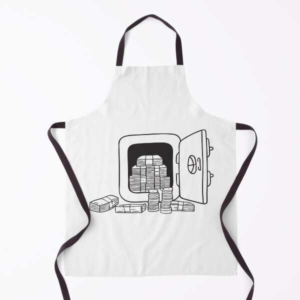 Item preview, Doodle illustration of a secure vault packed with stacks of cash designed and sold by rasagamastore.