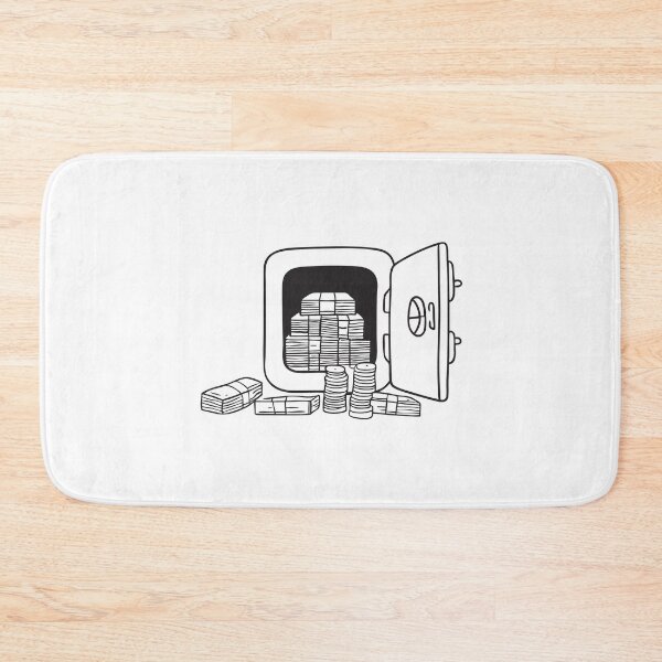 Item preview, Doodle illustration of a secure vault packed with stacks of cash designed and sold by rasagamastore.