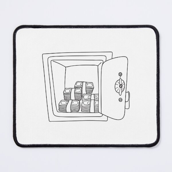 Item preview, Doodle illustration of a vault packed with paper currency bundles designed and sold by rasagamastore.