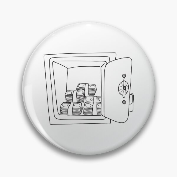 Item preview, Doodle illustration of a vault packed with paper currency bundles designed and sold by rasagamastore.