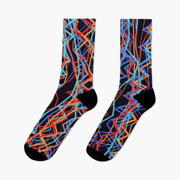 Item preview, Abstract Orange and Blue Zigzag Line Pattern designed and sold by GraphyLab.