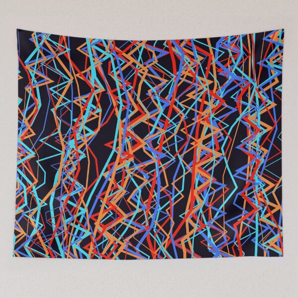 Item preview, Abstract Orange and Blue Zigzag Line Pattern designed and sold by GraphyLab.