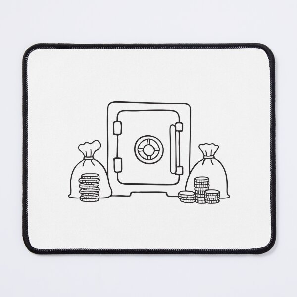 Item preview, Doodle illustration of a vault with bags of coins designed and sold by rasagamastore.