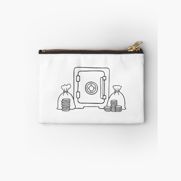 Item preview, Doodle illustration of a vault with bags of coins designed and sold by rasagamastore.