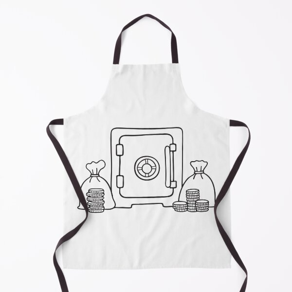 Item preview, Doodle illustration of a vault with bags of coins designed and sold by rasagamastore.