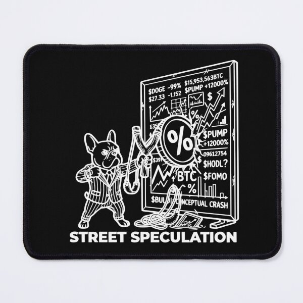 Item preview, Street Speculation Crypto Slingshot French Bulldog White Outline Meme designed and sold by The Bold Line Studio.