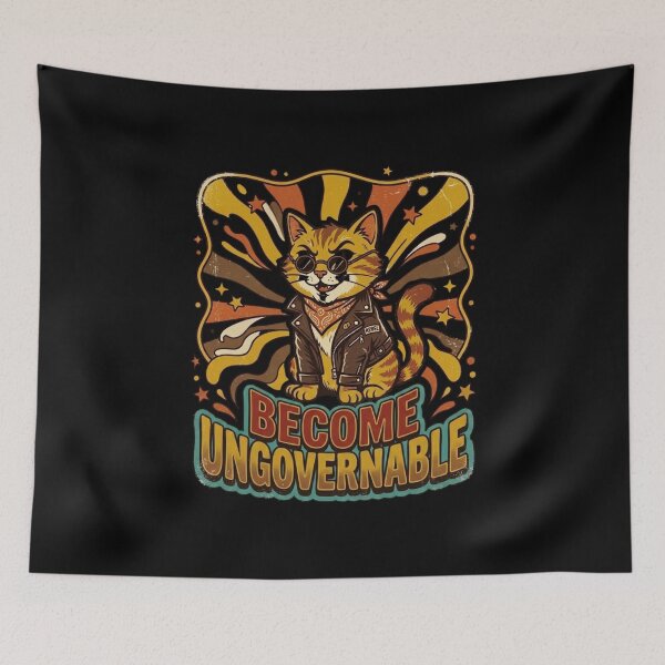 Item preview,  Become Ungovernable Funny Rebel Cat Meme Sarcastic Cute T-Shirt designed and sold by HappyHarmony40.