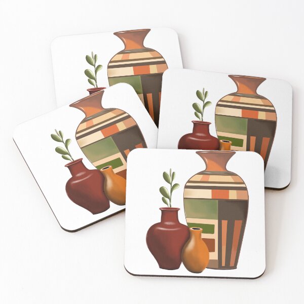 Item preview, Terracotta Vases & Botanical Branch - Warm Boho Still Life designed and sold by IO Soul Spaces.
