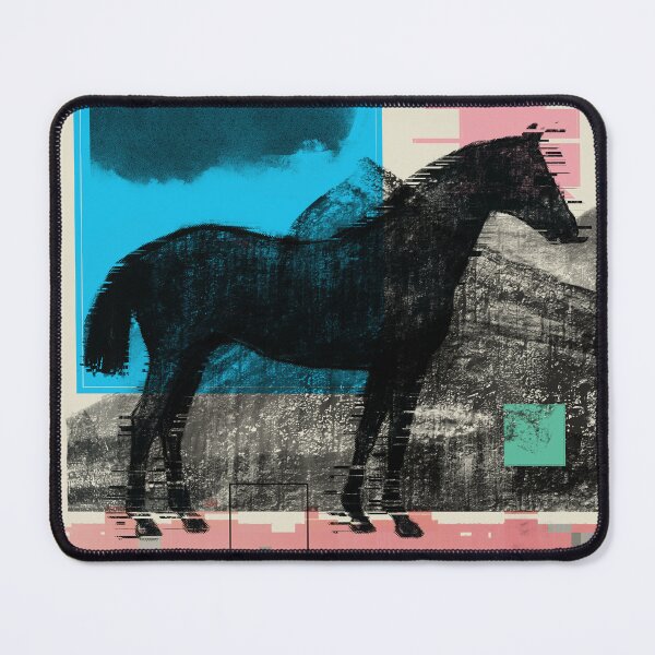 Item preview, Abstract Glitch Horse in Geometric Landscape #4 designed and sold by MikZviagin.