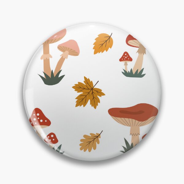 Item preview, Cute Autumn Forest Mushrooms and Leaves Vector Sticker Pack designed and sold by ElenMart.