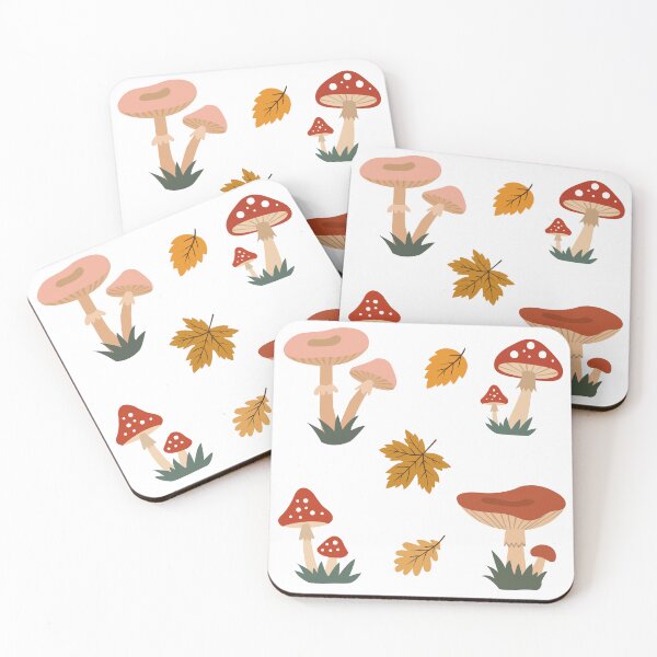 Item preview, Cute Autumn Forest Mushrooms and Leaves Vector Sticker Pack designed and sold by ElenMart.