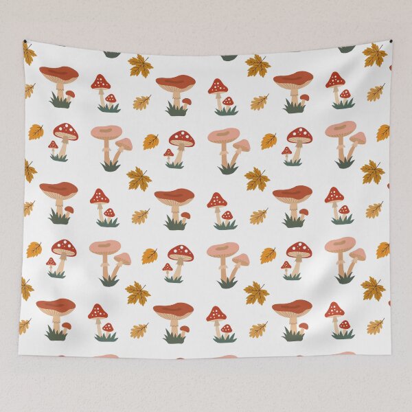 Item preview, Cute Autumn Forest Mushrooms and Leaves Vector Sticker Pack designed and sold by ElenMart.