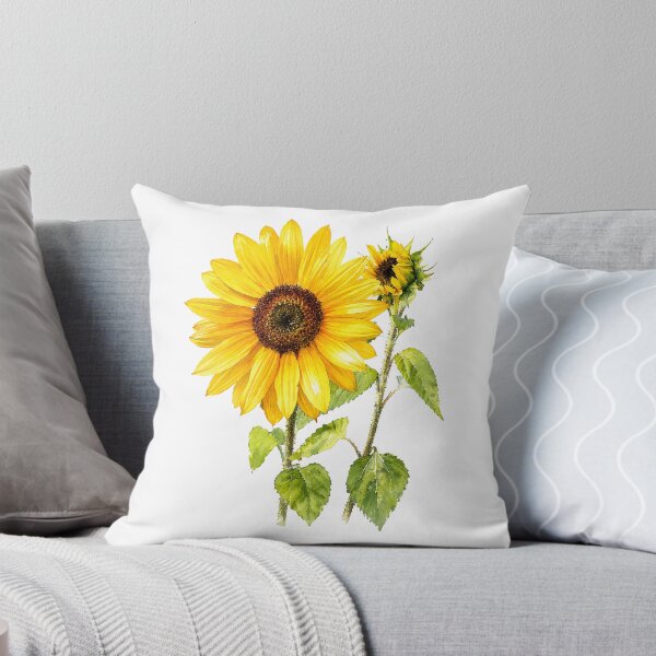 Item preview, Bright Yellow Sunflowers Watercolor Botanical Art designed and sold by Shew Gallery.