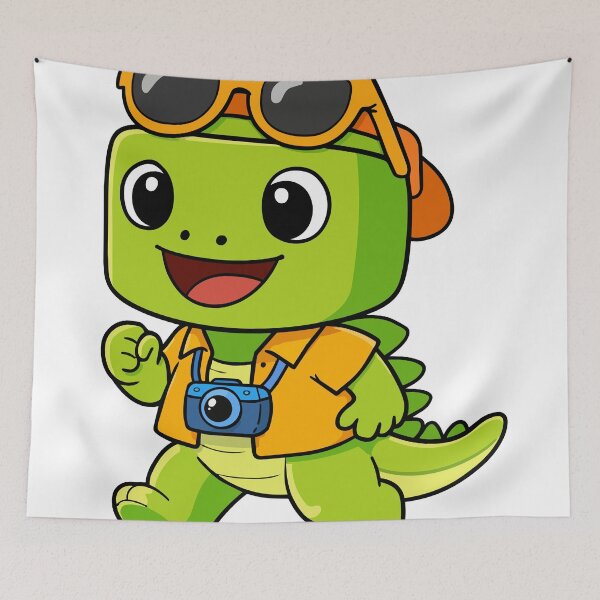 Item preview, Cute dinosaur traveling with camera designed and sold by merona-design.