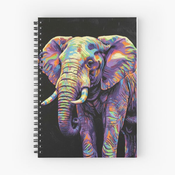 Item preview, Spirit of the Elephant – Colorful Wildlife Art designed and sold by black-canvas-fauna.