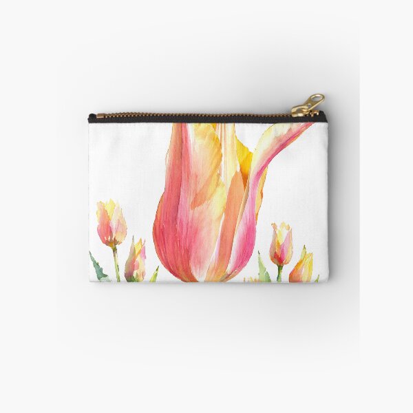 Item preview, Pink and Yellow Tulips Watercolor Botanical Art designed and sold by Shew Gallery.