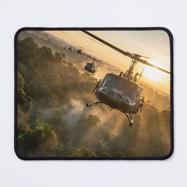 Item preview, Huey Helicopter Sunrise Illustration designed and sold by Airpower Art.