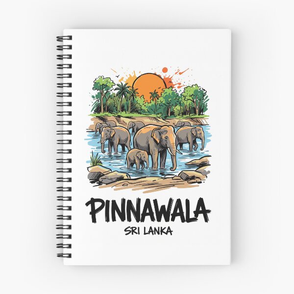 Item preview, Pinnawala Elephants River Sri Lanka Wildlife Art designed and sold by Merch by Das Design Studio.