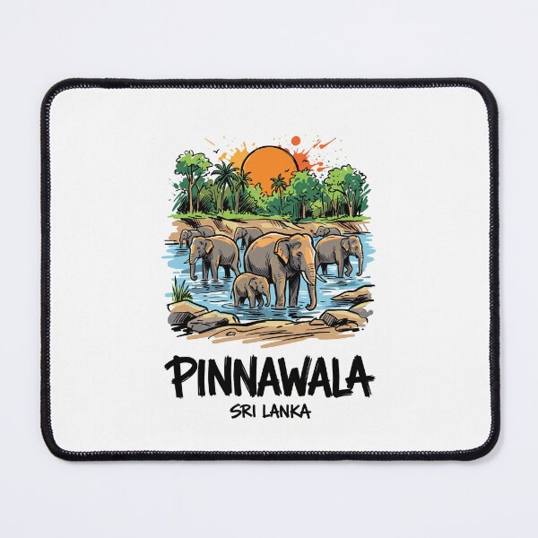Item preview, Pinnawala Elephants River Sri Lanka Wildlife Art designed and sold by Merch by Das Design Studio.