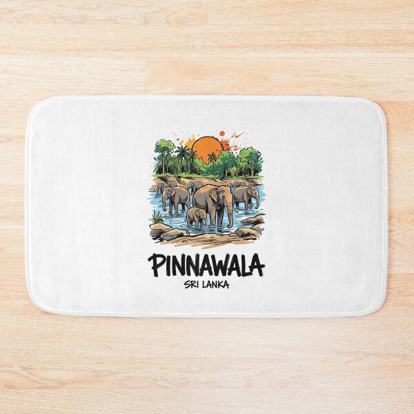 Item preview, Pinnawala Elephants River Sri Lanka Wildlife Art designed and sold by Merch by Das Design Studio.