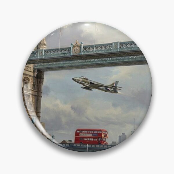 Item preview, Hawker Hunter Tower Bridge Illustration designed and sold by Airpower Art.
