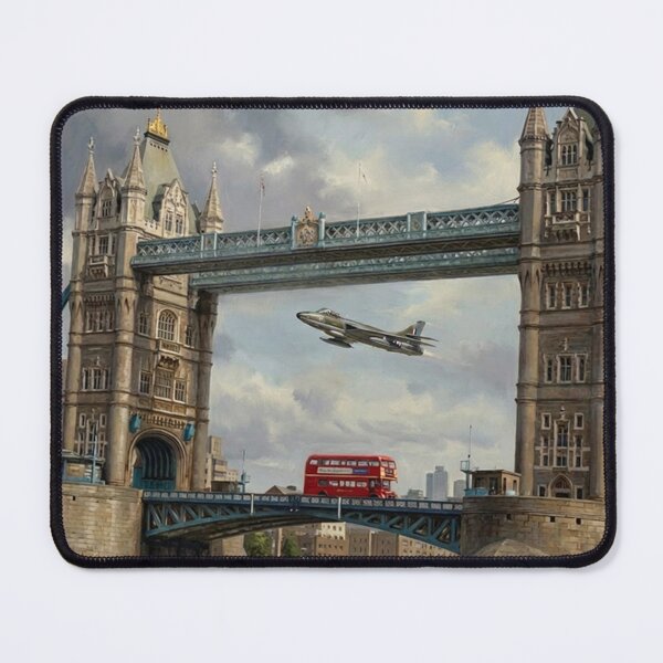 Item preview, Hawker Hunter Tower Bridge Illustration designed and sold by Airpower Art.